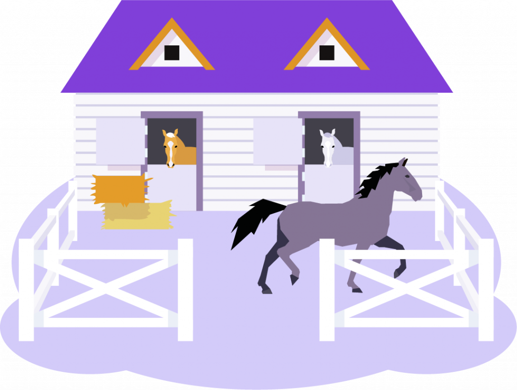 Une écurie avec des chevaux